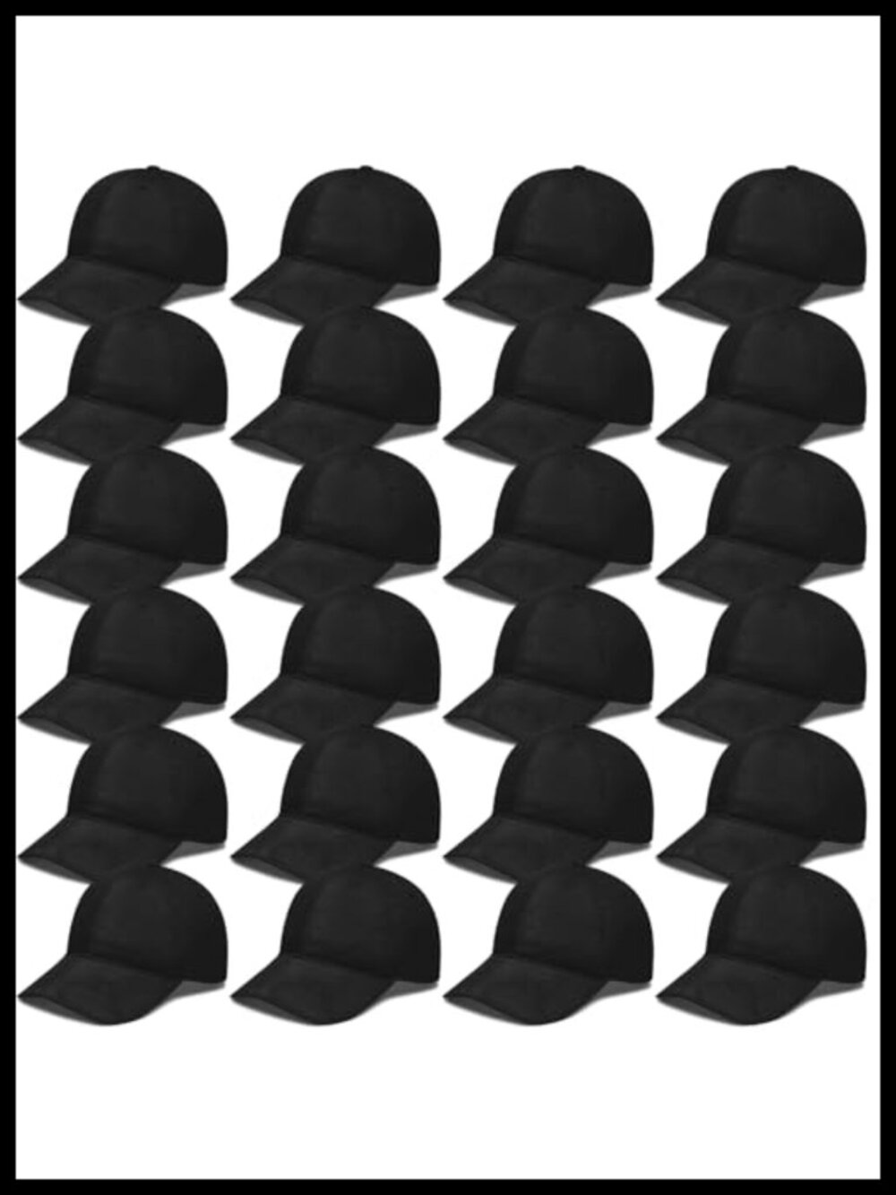 Blank Baseball Caps Adjustable Hats DIY Embroidery Polyester 24 Pack
